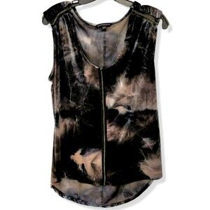 Rock & Republic Sleeveless Velvet Scoopneck Top w/ Silver-Tone Accents